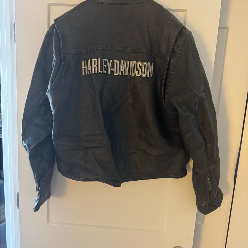 Harley-Davidson Black Leather Bomber Jacket
